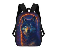 sinyumoney Celestial Wolf Portrait Mochila De Moda Para Papelería, Impermeable, Informal, Para Niños/niñas/adolescentes 17inch