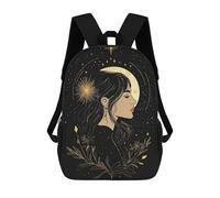 sinyumoney Celestial Woman Portrait Moon Stars Mochila Escolar Infantil Estampada Para Adultos Y Niños, Mochila De Viaje Para El Día A Día 17inch
