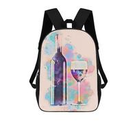 sinyumoney Champagne Wine Bottle Colr Mochila, Mochila Escolar Impresa En 3D, Bolsa Para El Almuerzo Escolar, Mochila De Viaje, Mochila Para Amigos, Mochila Escolar Para Niñas Y Niños 17inch