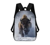 sinyumoney Charging Bison in Snow Mochila Escolar, De Trabajo, Para Portátil, Mochila - Perfecta Para Viajes, Trabajo Y Uso Diario 17inch