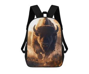 sinyumoney Charging Bison Mochila Escolar Ligera Para El Colegio, Mochila Escolar De Día, Mochila Para Libros Para La Universidad Para Niñas, Adolescentes 17inch