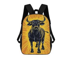 sinyumoney Charging Bull on Yellow Background Mochila Escolar, Bolso De Negocios, Bolso Para Portátil Resistente Para Niños/niñas/adolescentes 17inch