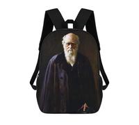 sinyumoney Charles Darwin Painting Mochilas Impresas En 3D Para Niños, Mochila Escolar, Mochila Informal Para Exteriores, Mochila Informal De Moda Para Niños, Lindas Bolsas De Viaje 17inch