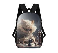 sinyumoney Charming Cat Chess Masterpiece Mochila Escolar Impermeable Para Computadora Para Niñas, Niños Y Adolescentes 17inch