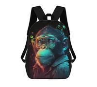sinyumoney Charming Chimpanzee Glasses Art Mochilas Escolares Para Ordenador, Ideales Para El Colegio/trabajo/viajes, Acampadas, Aventuras Al Aire Libre Y Viajes Diarios 17inch