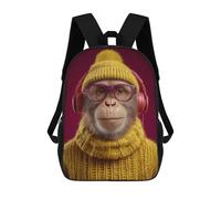 sinyumoney Charming Chimpanzee in Knitwear Mochila Escolar De Moda, Mochila Para Material Escolar, Mochila Impermeable Informal Para Hombres/mujeres 17inch