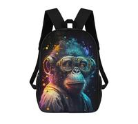 sinyumoney Charming Chimpanzee with Glasses-1 Mochila Escolar Resistente Al Agua, Mochila De Viaje, Bolsa Para Computadora - Perfecta Para Viajes, Trabajo Y Uso Diario 17inch