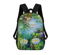 sinyumoney Charming Pond Mochila Escolar Infantil Con Impresión 3D, Mochila Escolar Informal Para Niños De Primaria Y Secundaria 17inch