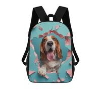 sinyumoney Cheerful Basset Hound Mochila Escolar Impresa En 3D Para Niños 17inch Mochilas Para Niños Y Niñas, Mochilas Escolares Para Niños, Mochilas De Viaje