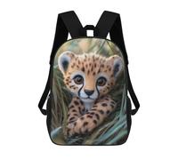sinyumoney Cheetah Cub in Grass Mochila Escolar De 17 Pulgadas Impresa En 3D Mochilas Infantiles Mochila Genial Impresa En 3D Para Niños De Primaria Y Secundaria