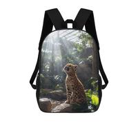 sinyumoney Cheetah Cub in Sunlit Jungle Mochila Escolar Impresa En 3D 17inch Mochila Escolar Infantil Mochilas De Viaje Mochila Informal De Moda Para Niños Y Estudiantes