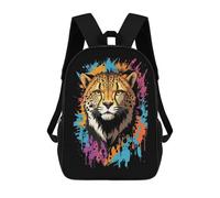 sinyumoney Cheetah Head Graffiti Mochila Escolar Para Niños Y Niñas, Mochila Informal De Viaje, Mochila De Gran Capacidad Para El Día A Día 17inch