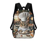 sinyumoney Chef Cat Bakes Bread Mochila Escolar Infantil Impresa En 3D Para Niños, Mochila De Viaje De Alta Capacidad, Bolsas Para Libros, Mochila Escolar Infantil 17inch