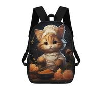 sinyumoney Chef Cook Kitten Mochilas Para Niños 17inch Mochila Escolar Mochila Escolar Impresa En 3D Para Niños De Primaria Y Secundaria