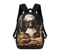 sinyumoney Chef Dachshund Mochila Escolar Impresa En 3D 17inch Mochilas De Moda Para Niños, Mochilas Escolares Para Niños De Primaria Y Secundaria