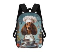 sinyumoney Chef Dachshund Mochila Escolar Infantil Impresa En 3D Para Niños, Mochilas De Viaje, Bolsas Para Libros Para Niños Estudiantes De Primaria 17inch