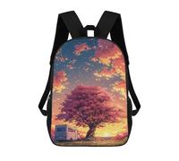 sinyumoney Cherry Blossom Camper Sunset Mochilas Infantiles Impresas En 3D Para Niños. Mochilas De Viaje De Moda Para Niños. Mochila Escolar Para Estudiantes De Primaria Y Secundaria.