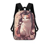 sinyumoney Cherry Blossom Cat-8 Mochila Escolar Mochila Para Niños Impresa En 3D Mochilas Infantiles Para Niños Y Niñas Mochilas Escolares Mochilas De Viaje Para Niños 17inch