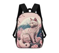 sinyumoney Cherry Blossom Cat Dreamscape Mochila, Mochila Escolar Impresa En 3D, Bolsa Para El Almuerzo Escolar, Mochila De Viaje, Mochila Para Amigos, Mochila Escolar Para Niñas Y Niños 17inch