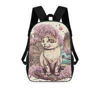 sinyumoney Cherry Blossom Cat Fantasy -1 Mochilas Escolares Para Niños Y Niñas, Mochilas Deportivas Informales Para Primaria, Mochilas De Gran Capacidad Para Libros 17inch