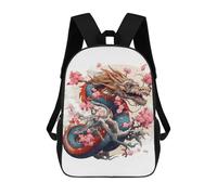 sinyumoney Cherry Blossom Dragon Illustration Mochila Escolar Para Niños Mochila Escolar Impresa En 3D Mochila Escolar De Moda Para Niños De Primaria Y Secundaria 17inch