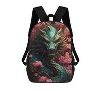 sinyumoney Cherry Blossom Dragon Mochila Infantil Con Impresión 3D, Mochila Escolar Para Niños, Mochila Informal Divertida Para Niños Y Adolescentes 17inch