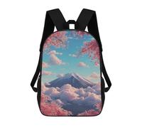 sinyumoney Cherry Blossom Fuji Mountain Scene Mochilas Infantiles Impresas En 3D Para Niños. Mochilas De Viaje De Moda Para Niños. Mochila Escolar Para Estudiantes De Primaria Y Secundaria.