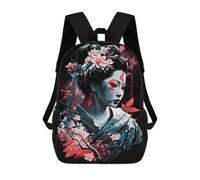 sinyumoney Cherry Blossom Geisha Art Mochila Escolar Infantil Impresa En 3D, Mochila Informal De Moda Para Niños, Mochila De Viaje De Alta Capacidad Para Libros Para Niños 17inch