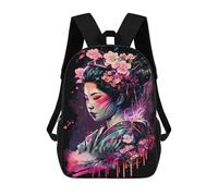 sinyumoney Cherry Blossom Geisha Art Print -1 Mochila Infantil, Mochila Escolar Impresa En 3D, Mochila Para Niños Y Niñas, Mochila Escolar Ajustable Para La Escuela Primaria 17inch