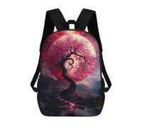 sinyumoney Cherry Blossom Moonlight Mochilas Escolares Para Niños Y Niñas, Mochilas Deportivas Informales Para Primaria, Mochilas De Gran Capacidad Para Libros 17inch