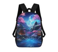 sinyumoney Cherry Blossom Moonlit Landscape Mochila De Viaje Resistente Al Agua, Bolsa Para Computadora Para Adolescentes, Niñas, Niños, Mujeres Y Hombres 17inch