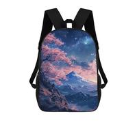 sinyumoney Cherry Blossom Mountain Night Sky Mochila Escolar De 17 Pulgadas Para Adolescentes, Con Estampado 3D, Ajustable Y Con Bolsillos, Ideal Para Niños, Niñas Y Estudiantes.