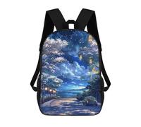 sinyumoney Cherry Blossom Night Drive Mochila Escolar, Bolso Resistente Para Portátil, Ideal Para Acampar, Aventuras Al Aire Libre Y Viajes Diarios 17inch