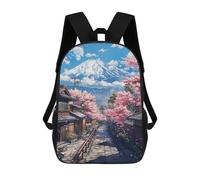 sinyumoney Cherry Blossom Path to Mount Fuji Mochila Infantil De 17 Pulgadas, Mochila Escolar Con Estampado 3D De Dibujos Animados Para Niños Y Adolescentes.