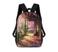 sinyumoney Cherry Blossom Serenity-10 Mochila Escolar Infantil Impresa En 3D 17inch Mochilas De Moda Para Niños De Primaria Y Secundaria