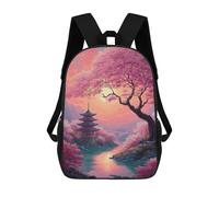 sinyumoney Cherry Blossom Serenity-12 Mochila Escolar De 17 Pulgadas Para Adolescentes, Con Estampado 3D, Ajustable Y Con Bolsillos, Ideal Para Niños, Niñas Y Estudiantes.