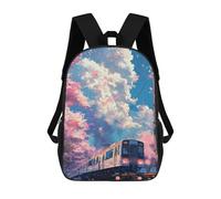 sinyumoney Cherry Blossom Train Journey Mochila Escolar Infantil Impresa En 3D 17inch Mochilas De Moda Para Niños De Primaria Y Secundaria