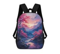 sinyumoney Cherry Blossom Valley Sunset 17inch Mochilas Escolares Impresas En 3D, Mochilas Escolares De Moda Para Niños De Primaria Y Secundaria