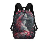 sinyumoney Cherry Blossom Wolf Mochila Infantil De 17 Pulgadas, Mochila Escolar Con Estampado 3D De Dibujos Animados Para Niños Y Adolescentes.