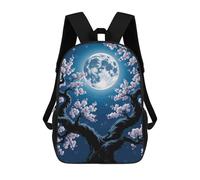 sinyumoney Cherry Blossoms Under Moonlight Mochila Escolar Infantil Impresa En 3D Para Niños, Mochilas De Viaje, Bolsas Para Libros Para Niños Estudiantes De Primaria 17inch