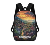 sinyumoney Chiang Mai Thailand Landscape Art Mochila Escolar Impermeable Para Computadora Para Niñas, Niños Y Adolescentes 17inch