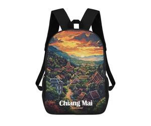 sinyumoney Chiang Mai Thailand Landscape Art Mochila Escolar Impermeable Para Computadora Para Niñas, Niños Y Adolescentes 17inch