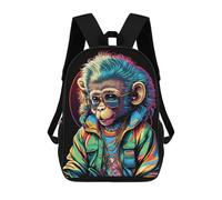 sinyumoney Chic Monkey in Colorful Jacket Mochila Para Niños, Adolescentes Y Estudiantes, Mochilas Para Niñas, Mochilas Para Niños Pequeños, Primaria Y Secundaria 17inch