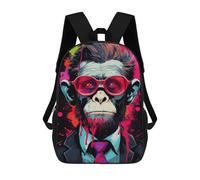 sinyumoney Chic Monkey in Sunglasses Mochila Escolar Impresa En 3D 17inch Mochilas De Moda Para Niños, Mochilas Escolares Para Niños De Primaria Y Secundaria