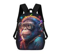 sinyumoney Chic Monkey with Glasses Mochila Escolar Resistente Al Agua Para Ordenador Portátil: Perfecta Para Viajes, Trabajo Y Uso Diario 17inch