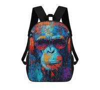 sinyumoney Chic Monkey with Sunglasses Mochila Escolar, Bolso Resistente Para Portátil, Ideal Para Acampar, Aventuras Al Aire Libre Y Viajes Diarios 17inch