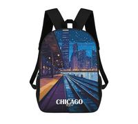 sinyumoney Chicago Cityscape at Night Mochila, Mochila Infantil, Mochila Escolar Para Estudiantes, Mochila Para Libros, Mochila Escolar Impresa En 3D Para Niños Y Niñas 17inch