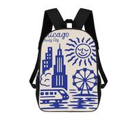 sinyumoney Chicago Windy City Blue Illustration Mochila Escolar, Mochila De Viaje, Mochila Universitaria, Mochilas Para El Campus, Actividades Al Aire Libre, Viajes Y Deportes 17inch