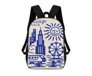 sinyumoney Chicago Windy City Blue Illustration Mochila Escolar, Mochila De Viaje, Mochila Universitaria, Mochilas Para El Campus, Actividades Al Aire Libre, Viajes Y Deportes 17inch