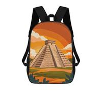sinyumoney Chichen Itza Pyramid Mochilas Para Niños Y Estudiantes, Mochilas Escolares Impresas En 3D, Mochilas Para Estudiantes De Primaria Y Secundaria Para Niños Y Niñas 17inch